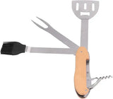 5-in-1 Foldable Stainless Steel BBQ Grill Multitool with Spatula, Fork and Bottle Opener for Camping, Picnics and Backyard Grilling