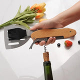 5-in-1 Foldable Stainless Steel BBQ Grill Multitool with Spatula, Fork and Bottle Opener for Camping, Picnics and Backyard Grilling