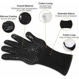 1 Pair Heat Resistant Aramid BBQ Grill Gloves with Non-Slip Grip for Ovens, Kitchens, Camping and Outdoor Cooking, Black In Australia - Darrahopens