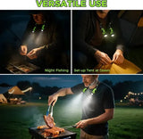 Magnetic LED BBQ Grill Light with Hands-Free Neck Mounted Spotlights for Smoking, Outdoor Cooking and Night Grilling, Black and Green