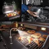 2 Pack Magnetic LED BBQ Grill Lights with 360 Degree Flexible Goosenecks for Camping, Outdoor Cooking and Night Grilling, Silver