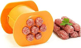 7 Hole Manual Sausage Maker with Non-Stick PP Press for Homemade Sausages, Meatballs and BBQ Food Preparation, Orange In Australia - Darrahopens