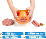 7 Hole Manual Sausage Maker with Non-Stick PP Press for Homemade Sausages, Meatballs and BBQ Food Preparation, Orange In Australia - Darrahopens