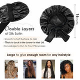 Double-Layer Satin Sleep Bonnet with Adjustable Drawstring and Soft Lining for Curly, Natural and Protective Hairstyles, Pink