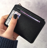 Slim PU Leather Zip Card Wallet with 6 Card Slots, Coin Pocket and Hidden Compartments for Cash and Everyday Carry, Black, 9 x 12 x 0.7 cm In Australia - Darrahopens