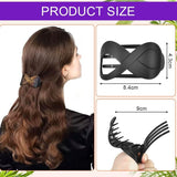 4 Pack Large Acrylic Hair Claw Clips with Strong Non-Slip Grip and Metal Springs for Thick, Curly and Long Hair, Amber and Black