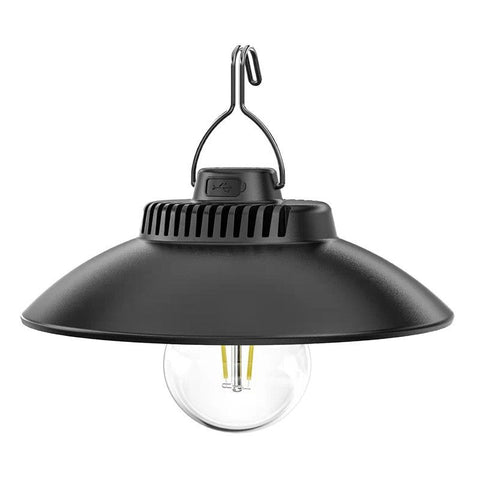 Rechargeable Retro LED Camping Lantern with Hanging Hook, 200 lm Warm Light, 1200 mAh USB-C Battery and 2 Modes, Black In Australia - Darrahopens