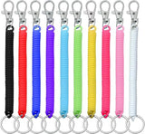 10 Pack Retractable Coil Keychains with Key Rings and Lobster Clasps for Keys, ID Cards and Bags, Assorted Colours, 15-102 cm In Australia - Darrahopens