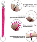 10 Pack Retractable Coil Keychains with Key Rings and Lobster Clasps for Keys, ID Cards and Bags, Assorted Colours, 15-102 cm
