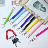 10 Pack Retractable Coil Keychains with Key Rings and Lobster Clasps for Keys, ID Cards and Bags, Assorted Colours, 15-102 cm