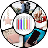 10 Pack Retractable Coil Keychains with Key Rings and Lobster Clasps for Keys, ID Cards and Bags, Assorted Colours, 15-102 cm