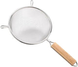 304 Stainless Steel Fine Mesh Kitchen Strainer with Wooden Handle for Sifting Flour, Draining Ingredients and Straining Sauces, 18 x 32 cm In Australia - Darrahopens