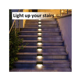 16 Pack Solar LED Deck Lights with Automatic Dusk to Dawn Sensor, Waterproof Step and Fence Lighting for Paths and Patios, Warm White