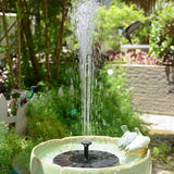 Solar Powered Floating Fountain Pump with 6 Nozzles, 7V 1.7W Panel and 200 L/h Flow for Ponds, Bird Baths and Gardens, 16 cm