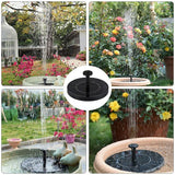 Solar Powered Floating Fountain Pump with 6 Nozzles, 7V 1.7W Panel and 200 L/h Flow for Ponds, Bird Baths and Gardens, 16 cm In Australia - Darrahopens