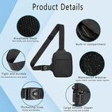 Waterproof Oxford Sling Bag with Adjustable Shoulder Strap and Zipped Pockets for Travel, Hiking, Cycling and Everyday Carry, Black In Australia - Darrahopens