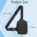 Waterproof Oxford Sling Bag with Adjustable Shoulder Strap and Zipped Pockets for Travel, Hiking, Cycling and Everyday Carry, Black