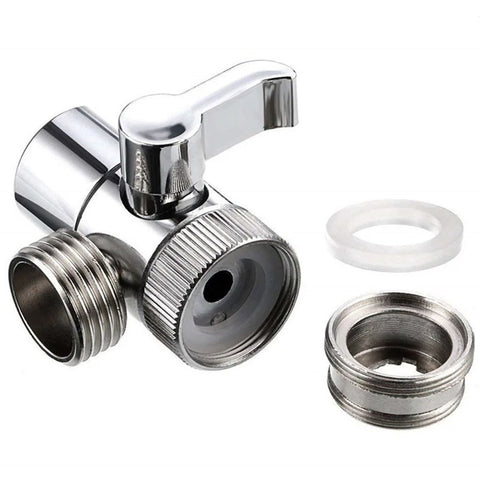 3-Way Kitchen Faucet Diverter Valve with 90 Degree Handle, M22 x M24 Thread Connection for Taps, Showers and Water Outlets, Chrome In Australia - Darrahopens