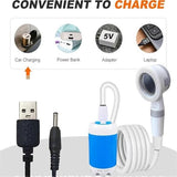 Rechargeable Portable Camping Shower Pump with 2 m Hose, 4000 mAh Battery and 2 Water Flow Modes for Travel, Pets and Car Washing In Australia - Darrahopens