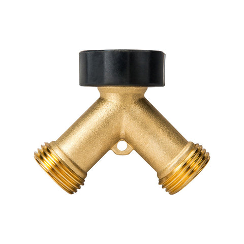 Brass Garden Hose Y Splitter with 2 Shut-Off Valves, 3/4 Inch Threaded Dual Outlet Tap Connector for Watering and Car Washing In Australia - Darrahopens