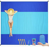 Waterproof Sandproof Beach Mat with 210T Polyester Fabric for Travel, Camping and Picnics, Fits up to 5 Adults, Blue, 200 x 210 cm In Australia - Darrahopens