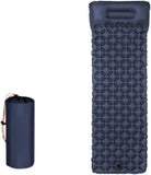 Ultralight Inflatable Camping Sleeping Pad with Built-In Pillow, Waterproof TPU Coating and Compact Pack Size, Blue, 190 x 60 x 5 cm