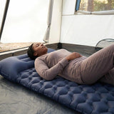 Ultralight Inflatable Camping Sleeping Pad with Built-In Pillow, Waterproof TPU Coating and Compact Pack Size, Blue, 190 x 60 x 5 cm