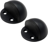 2 Pack Stainless Steel Door Stops with Rubber Buffers, Self-Adhesive or Screw Mount Wall Protectors, Matte Black, 4.8 x 2.5 cm In Australia - Darrahopens