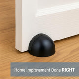 2 Pack Stainless Steel Door Stops with Rubber Buffers, Self-Adhesive or Screw Mount Wall Protectors, Matte Black, 4.8 x 2.5 cm In Australia - Darrahopens