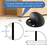 2 Pack Stainless Steel Door Stops with Rubber Buffers, Self-Adhesive or Screw Mount Wall Protectors, Matte Black, 4.8 x 2.5 cm In Australia - Darrahopens