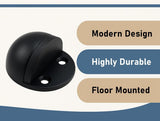2 Pack Stainless Steel Door Stops with Rubber Buffers, Self-Adhesive or Screw Mount Wall Protectors, Matte Black, 4.8 x 2.5 cm In Australia - Darrahopens
