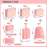 7 Piece Travel Packing Cube Set with Lightweight Waterproof Nylon Organisers for Carry-On Luggage, Holidays and Business Trips, Pink In Australia - Darrahopens