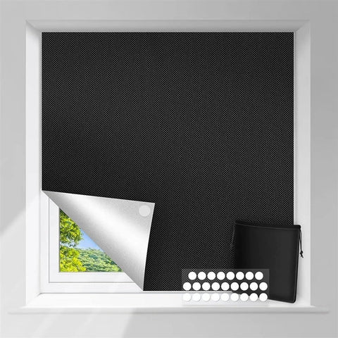 Portable Blackout Window Blind with Self-Adhesive Hook and Loop Straps, No-Drill Polyester Sun Blocker for Travel and Bedrooms, 150 x 200 cm In Australia - Darrahopens