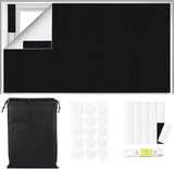 Portable Blackout Window Blind with Self-Adhesive Hook and Loop Straps, No-Drill Polyester Sun Blocker for Travel and Bedrooms, 150 x 200 cm