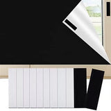 Portable Blackout Window Blind with Self-Adhesive Hook and Loop Straps, No-Drill Polyester Sun Blocker for Travel and Bedrooms, 150 x 200 cm