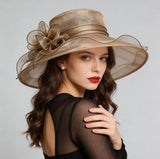 Women's Foldable Organza Wide Brim Sun Hat with Breathable Mesh Design for Beach, Travel and Garden Wear, Black, 56-58 cm In Australia - Darrahopens
