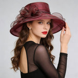 Women's Foldable Organza Wide Brim Sun Hat with Breathable Mesh Design for Beach, Travel and Garden Wear, Khaki, 56-58 cm In Australia - Darrahopens