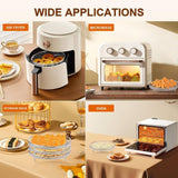 3 Tier Round Stainless Steel Air Fryer Rack with Stackable Mesh Layers for Baking, Drying and Crisp Cooking in Ovens and Air Fryers