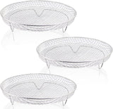 3 Tier Round Stainless Steel Air Fryer Rack with Stackable Mesh Layers for Baking, Drying and Crisp Cooking in Ovens and Air Fryers