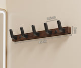 Walnut Wood Wall Coat Rack with 5 Black Alloy Hooks for Coats, Bags, Keys and Towels, Space-Saving Entryway Storage, 25 x 3 cm In Australia - Darrahopens