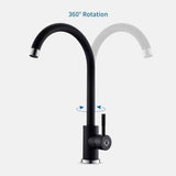 Kitchen Faucet, Single Handle High Arc Sink Faucet, 360 degree rotation, single-handle control, Matte Black Finish In Australia - Darrahopens