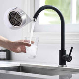 Kitchen Faucet, Single Handle High Arc Sink Faucet, 360 degree rotation, single-handle control, Matte Black Finish In Australia - Darrahopens