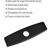 Sink cover plate, Stainless steel material, 10 Inch Sink Deck Plate, stainless steel construction, Matte Black Finish In Australia - Darrahopens