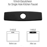 Sink cover plate, Stainless steel material, 10 Inch Sink Deck Plate, stainless steel construction, Matte Black Finish In Australia - Darrahopens