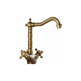 360 Degree Rotation Rotatable Faucet Double Brass Basin Faucet Brushed Kitchen Sink Soft Close Vintage Tap for Hot and Cold, Antique Copper Finish In Australia - Darrahopens