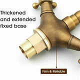 360 Degree Rotation Rotatable Faucet Double Brass Basin Faucet Brushed Kitchen Sink Soft Close Vintage Tap for Hot and Cold, Antique Copper Finish In Australia - Darrahopens