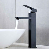 High Spout Single Hole Basin Mixer Faucet, Single Handle Hot and Cold Bathroom Tap with Copper Mixer Body, Black Finish In Australia - Darrahopens