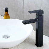 High Spout Single Hole Basin Mixer Faucet, Single Handle Hot and Cold Bathroom Tap with Copper Mixer Body, Black Finish In Australia - Darrahopens