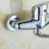 Wall-mounted faucet (1 piece), Brass material, 5 cm Spout Reach, 15 cm Connection Spacing, cold water use, Chrome Finish In Australia - Darrahopens