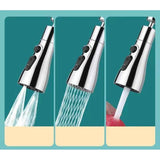 Kitchen Faucet Nozzle, 360 Degree Rotation Rotating Mixer Tap Sprayer, ABS material, 3 Spray Modes, Silver/Black Finish Options